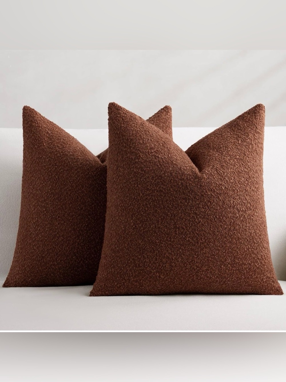 NWT 18 x 18 Inch, Set of 2, Boucle  Pillow Covers, Set-2 Burnt Orange